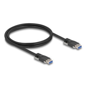  Delock USB 5 Gbps kábel A-típusú apa - A-típusú apa 19 mm-es csavar távolsággal / M3-as csavarok 1 m, fekete