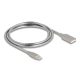 Delock USB 2.0 kábel fém köpennyel USB Type-A dugasz USB Type-C  dugóhoz PD 3.0 60 W 1 m ezüst