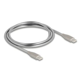   Delock USB-C  kábel USB 2.0 fém burkolattal USB Type-C  dugaszoló PD 3.0 60 W 1 m ezüst