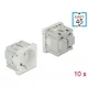 Delock 45 x 45 mm méretű, Easy 45 földelt hálózati csatlakozóaljzat, 10 db. Fekete (81320)