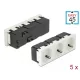 Delock 45 x 45 mm méretű, 3 modulos 45  elrendezésű Easy 45 földelt hálózati csatlakozóaljzat 5 dara (81323)