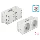 Delock 45 x 45 mm méretű, 2 modulos, bővíthető, 45  elrendezésű Easy 45 földelt hálózati csatlakozóa (81325)