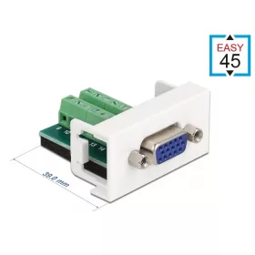   Delock Easy 45 modul VGA aljzat 16 tűs csatlakozóblokkba 22,5 x 45 mm-es (81346)
