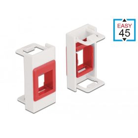   Delock Easy 45 Modul Keystone tartó 22,5 x 45 mm, fehér / piros (81355)