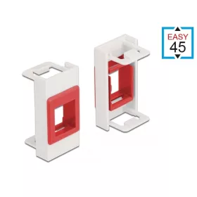   Delock Easy 45 Modul Keystone tartó 22,5 x 45 mm, fehér / piros (81355)