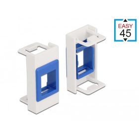   Delock Easy 45 Modul Keystone tartó 22,5 x 45 mm, fehér / kék (81357)
