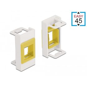   Delock Easy 45 Modul Keystone tartó 22,5 x 45 mm, fehér / sárga (81358)
