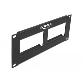  Delock Easy 45 10  patch panel kivágás 2 x 90,5 x 45,2 mm, 2U, fekete (81379)