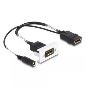   Delock Easy 45 DisplayPort 4K 60 Hz modul DC töltéssel 2,1 x 5,5 mm és rövid kábel, 22,5 x 45 mm (81385)