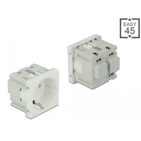   Delock 45 x 45 mm méretű, Easy 45 földelt hálózati csatlakozóaljzat (81392)