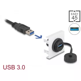   Delock Easy 45 Module SuperSpeed USB 5 Gbps (USB 3.2 Gen 1) USB Type-A anya, 45 x 45 mm