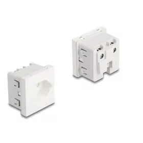   Delock 45 x 45 mm méretű, Easy 45 földelt hálózati csatlakozóaljzat T13 Svájc (81437)