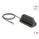 Delock WiFi 7 antenna RP-SMA-dugó 2,5 - 3,6 dBi irányítatlan, mágneses talppal és csatlakozókábellel ULA100 1 m, kültéri, fekete