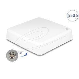   Delock 5G 3300 - 5000 MHz MIMO antenna 2 x N anya 9 dBi irány, kültéri fali és állított elhelyezésre fehér