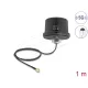 Delock 5G LTE GNSS WiFi 6 antenna SMA-dugó 1,9 - 3,3 dBi irányítatlan, csatlakozókábellel ULA100 1 m, tetőre szerelhető, kültéri, fekete