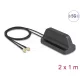 Delock 5G LTE GNSS WiFi 6 MIMO antenna 2 x SMA-dugó 2,1 - 3,0 dBi irányítatlan, mágneses talppal és csatlakozókábellel ULA100 1 m, kültéri, fekete