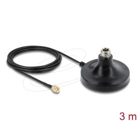   Delock Antenna mágneses talp 1 x N jack - 1 x RP-SMA dugó ULA100 3 m kültéri fekete