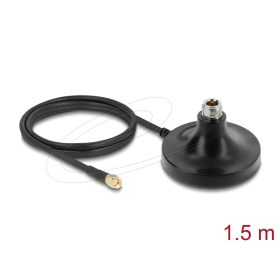   Delock Antenna mágneses talp 1 x N jack - 1 x SMA dugó ULA100 1 m kültéri fekete