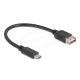 Delock USB 2.0 kábel USB Type-C  apa   EASY USB Type-A anya, 0,2 m