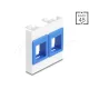 Delock Easy 45 modul két Keystone tartóval, 45 x 45 mm, fehér / kék