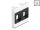 Delock Easy 45 modul két Keystone tartóval, 45 x 45 mm, fehér / fekete