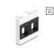 Delock Easy 45 modul két Keystone tartóval, 45 x 45 mm, fehér / fekete