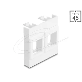   Delock Easy 45 modul két Keystone tartóval, 45 x 45 mm, fehér / fehér