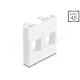 Delock Easy 45 modul két Keystone tartóval, 45 x 45 mm, fehér / fehér