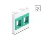 Delock Easy 45 modul két Keystone tartóval, 45 x 45 mm, fehér / zöld