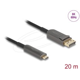   Delock Aktív optikai kábel USB Type-C    DisplayPort, 8K 60 Hz, 40 Gbps, 20 m