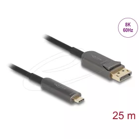   Delock Aktív optikai kábel USB Type-C    DisplayPort, 8K 60 Hz, 40 Gbps, 25 m