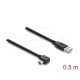 Delock USB 2.0 kábel A-típusú csatlakozódugó - Mini-B típusú csatlakozódugó, jobbra hajlítva, 0,5 m