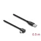 Delock USB 2.0 kábel A-típusú csatlakozódugó - Mini-B típusú csatlakozódugó, jobbra hajlítva, 0,5 m