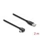Delock USB 2.0 kábel A-típusú csatlakozódugó - Mini-B típusú csatlakozódugó, jobbra hajlítva, 2 m