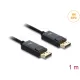 Delock Koaxiális DisplayPort kábel 16K 60 Hz 80 Gbps fonott borítással 1 m