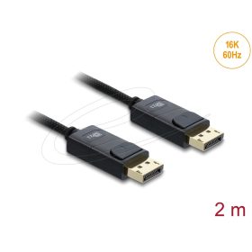   Delock Koaxiális DisplayPort kábel 16K 60 Hz 80 Gbps fonott borítással 2 m
