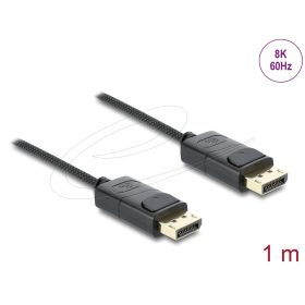   Delock Koaxiális DisplayPort kábel 8K 60 Hz fonott borítással 1 m