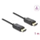 Delock Koaxiális DisplayPort kábel 8K 60 Hz fonott borítással 1 m
