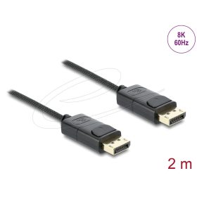   Delock Koaxiális DisplayPort kábel 8K 60 Hz fonott borítással 2 m