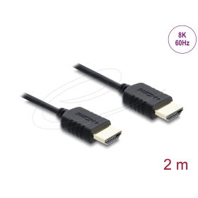   Delock Koaxiális High Speed HDMI kábel 8K 60 Hz 48 Gbps fonott borítással 2 m