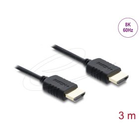   Delock Koaxiális High Speed HDMI kábel 8K 60 Hz 48 Gbps fonott borítással 3 m