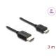 Delock Koaxiális High Speed HDMI kábel HDMI dugó - Mini HDMI dugó 8K 60 Hz fonott borítással 3 m