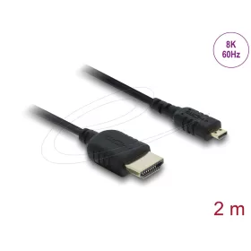   Delock Koaxiális High Speed HDMI kábel HDMI dugó - Micro HDMI dugó 8K 60 Hz 2 m