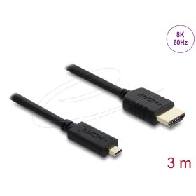   Delock Koaxiális High Speed HDMI kábel HDMI dugó - Micro HDMI dugó 8K 60 Hz 3 m