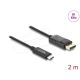 Delock Koaxiális USB Type-C  - DisplayPort kábel (DP Alt Mode) 4K 60 Hz fonott borítással 2 m