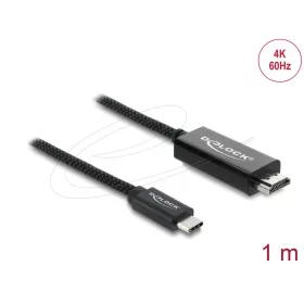   Delock Koaxiális USB Type-C  - HDMI kábel (DP Alt Mode) 4K 60 Hz fonott borítással 1 m