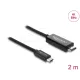 Delock Koaxiális USB Type-C  - HDMI kábel (DP Alt Mode) 4K 60 Hz fonott borítással 2 m