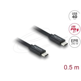 Delock Koaxiális USB 40 Gbps kábel USB PD 3.1 240 W 0,5 m