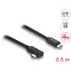 Delock Koaxiális USB 40 Gbps kábel ívelt bal / jobb USB PD 3.1 240 W 0,5 m