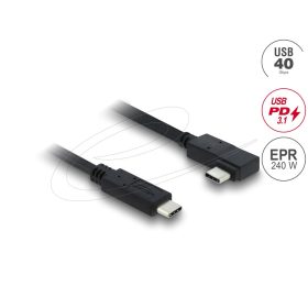   Delock Koaxiális USB 40 Gbps kábel ívelt bal / jobb USB PD 3.1 240 W 1 m